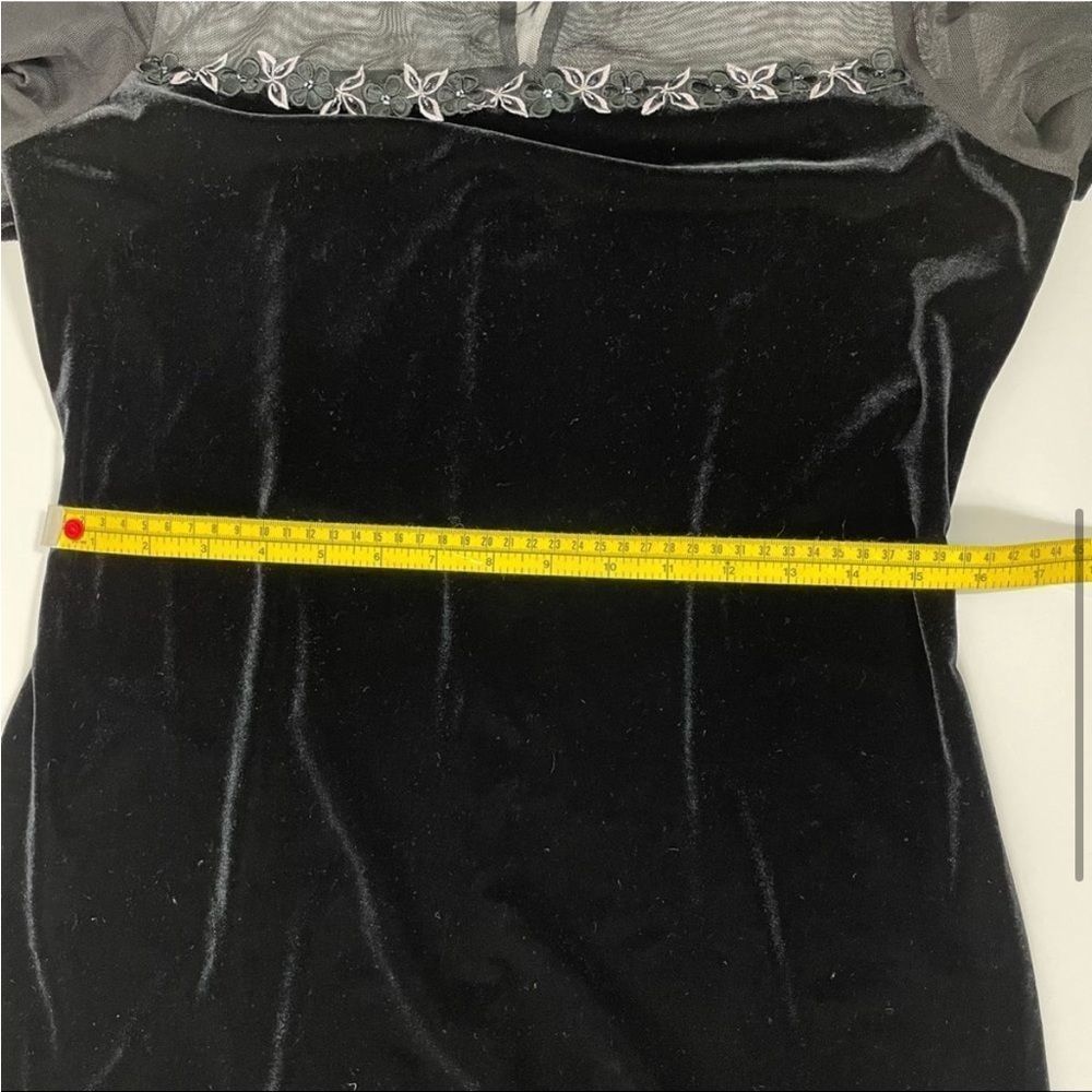Vintage Velvet Sheer Neckline Dress - Picture 9 of 9